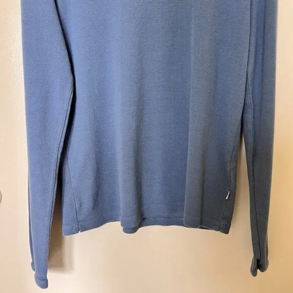 NN07 Clive Long Sleeve Waffle Knit Tee Shirt In Bering Sea M​ - Picture 4 of 8